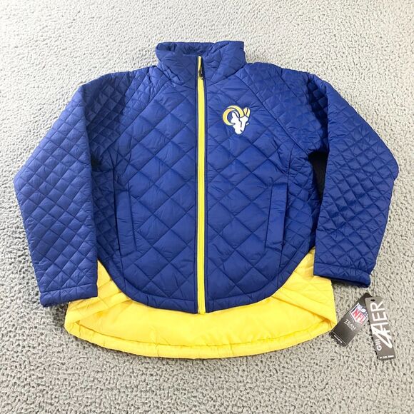 G III 4Her Los Angeles Rams Jacket Womens Small‎ Blue Quilted Full Zip New - Picture 1 of 10
